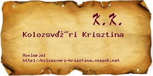 Kolozsvári Krisztina névjegykártya