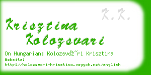 krisztina kolozsvari business card